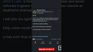 🔥 AIRTEL X LABS SDE HIRING !!!
