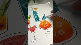 How to make cocktails illustration using Pitt Artist Pen with Brandcamp