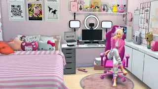 Girl Gamer Streamer Apartment | Stop Motion Build | THE SIMS 4