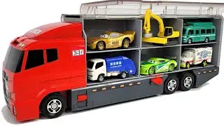 12 Types Tomica Cars ☆ Tomica opening and put in big Okatazuke convoy