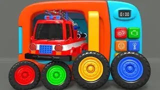 Learn Colors Red Fire Truck Street Vehicle Assemble Toy Car Surprise Eggs with Microwave Toy | ZORIP