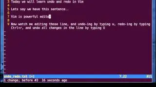 Vim Tutorial - Undo Redo Command