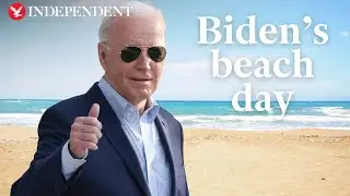 Watch: Biden goes to the beach