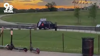 SVU crashes into barrier wall surrounding Washington Monument