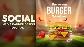 Food social media banner design I Photoshop Tutorial