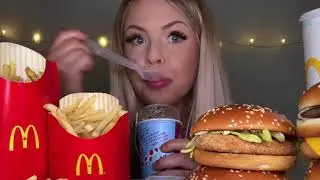 ASMR MOST POPULAR FOOD AT MCDONALDS BIG MAC OREO MCFLURRY NUGGETS CHICKEN SANDWICH FRIES MUKBANG