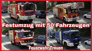 🚨🔊Großer FESTUMZUG 150 Jahre FF Treuen🚒S4000➕️W50 Löschzug🚒MULTISTAR und vieles MEHR‼️