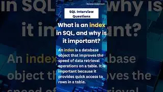 SQL Indexes | SQL Interview Questions  #sql #shortsviral #bestpractices #databasetips #interview