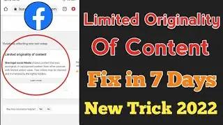 How To Fix Limited Originality Of Content | New Trick 2022