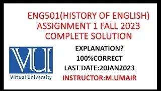 ENG501 Assignment 1 Fall 2023 complete solution with explanation|| 💯 correct|| #vu #eng501