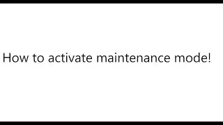 Enable maintenance mode on your Yclas website!