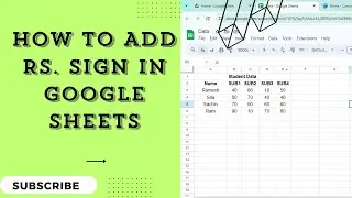 How To Add Rs. Sign In Google Sheets