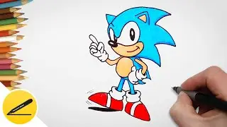 How to draw Sonic The Hedgehog step by step for Kids – Sonic drawing