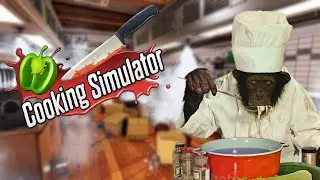 Банан Обезьянович за плитой в COOKING SIMULATOR