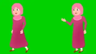 Green Screen Muslim Girl cartoon character video/Green Screen Muslim Ladki/Muslim Girl Green Screen