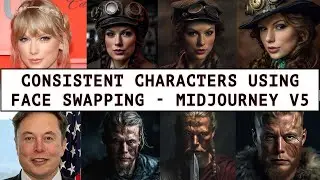 Creating Consistent Characters with Midjourney V5 - FACE SWAPPING Technique - Step-by-Step Guide