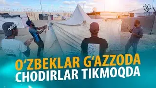 OʻZBEKLAR GʻAZZODA CHODIRLAR TIKMOQDA // Murgʻak Qalblar