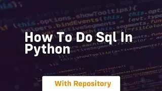 how to do sql in python