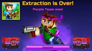 Pixel Gun 3D - PURPLE TEAM WIN! EXTRACTION MODE ENDED + Portalium Chests