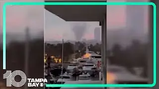 Apparent tornado in Fort Lauderdale throws up debris, causes power flashes