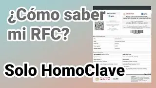 Cómo saber mi RFC, Si ya estoy registrado? SOLO LA HOMOCLAVE