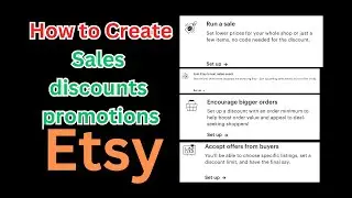 how to set up a sale / discount / promotions on Etsy | create a whole shop sale or partial discounts