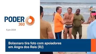 Bolsonaro tira foto com apoiadores em Angra dos Reis (RJ)