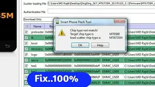 chip type not match target chip type is mt6580 load scatter chip type is mt6735