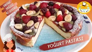 EN PRATİK VE EN HAFİF PASTAYI YAPTIK ! 👉 YOĞURT PASTASI 🍓🍌🥝😍