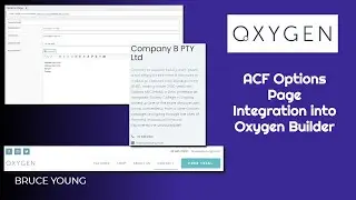 ACF options page in Oxygen Builder - ACF Options Page fields Integration