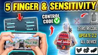 🔥NEW UPDATE ! BEST 5 FINGER CLAW & ZERO RECOIL SENSITIVITY SETTINGS Control Code Bgmi/Pubg Mobile