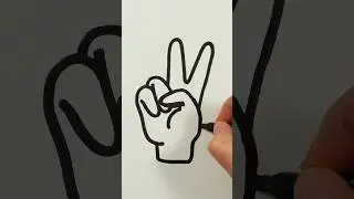 How to draw V Sign #drawing #shorts #shortsvideo #art