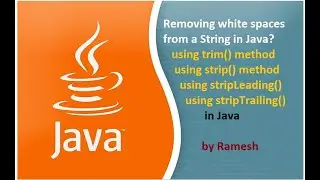 JAVA FAQ # 100 || Removing White Spaces from a String in Java