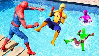 GTA 5 Water Ragdolls Rainbow Spiderman Jumps/Fails (Euphoria Physics | Funny Moments) #4