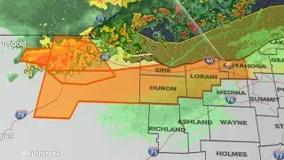 WEATHER IMPACT ALERT: Watch as thunderstorms move through downtown Cleveland