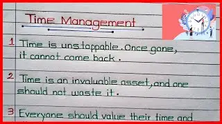 Time management for Students || Time Management Essay in English || 10/20 Lines on Time Management