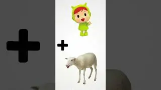 Pocoyo + Nina + Pato vs Shearwater + Sheep + Shoebill = Animation 1+1 