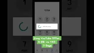 zong youtube offer 7 days!zong youtube 7 days package code