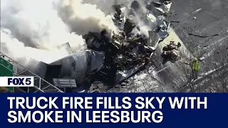 Truck fire fills sky with smoke in Leesburg