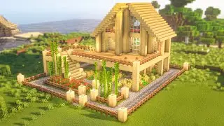 Building a House for Survival with a Farm in Minecraft | Minecraft How To Build A Wooden House