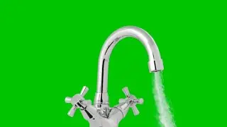 Tap Water Pouring Effects Green Screen Overlay HD Video with sound