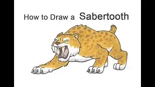 How to Draw a Smilodon / Saber-toothed Cat (Cartoon)