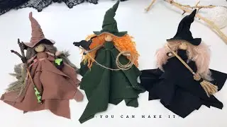 How to make Witch Doll ✨🧙‍♀️ Tutorial for Unique Handmade Gifts | DIY Ideas 🤍 Halloween Crafts
