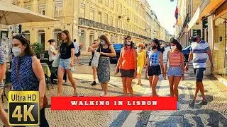 Lisbon. Portugal. Walking R. Augusta in Lisbon. Portugal Walking. Lisbon Walk. Online Tour in Lisbon