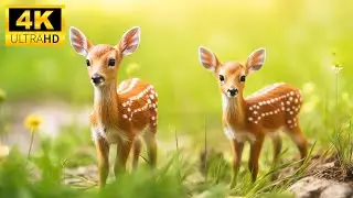 Beautiful Young Animals With Relaxing Music (Colorfully Dynamic), Baby Animals 4K (60FPS) UHD