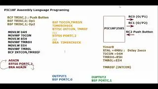 Press and Hold Button Application Using PIC18F2585  Assembly Language Program and Proteus Simulation