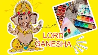 Lord ganesh // painting of lord ganesha // easy watercolor painting