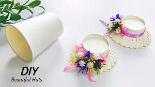 🌸 КАК СДЕЛАТЬ КРАСИВЫЕ ШЛЯПКИ ИЗ БУМАЖНОГО СТАКАНЧИКА
