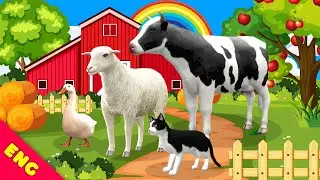 Farm animals names and sounds. Animals for kids.