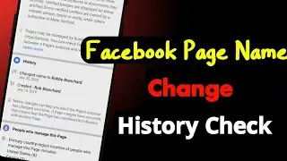 How To Check Facebook Page Name Change History Check By Mobile And Desktop